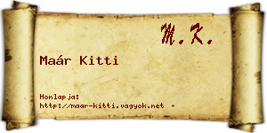 Maár Kitti névjegykártya
