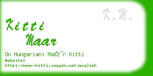 kitti maar business card